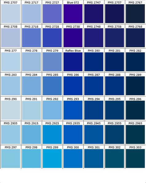 pms blue color chart.